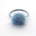 Antique Blue Pom Pom Elastic