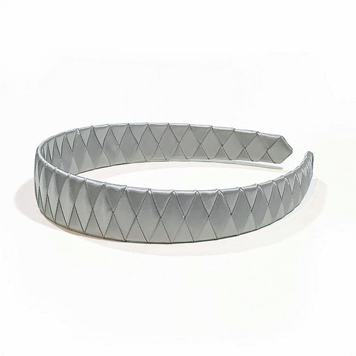 Large Silver Braided Satin Alice Band