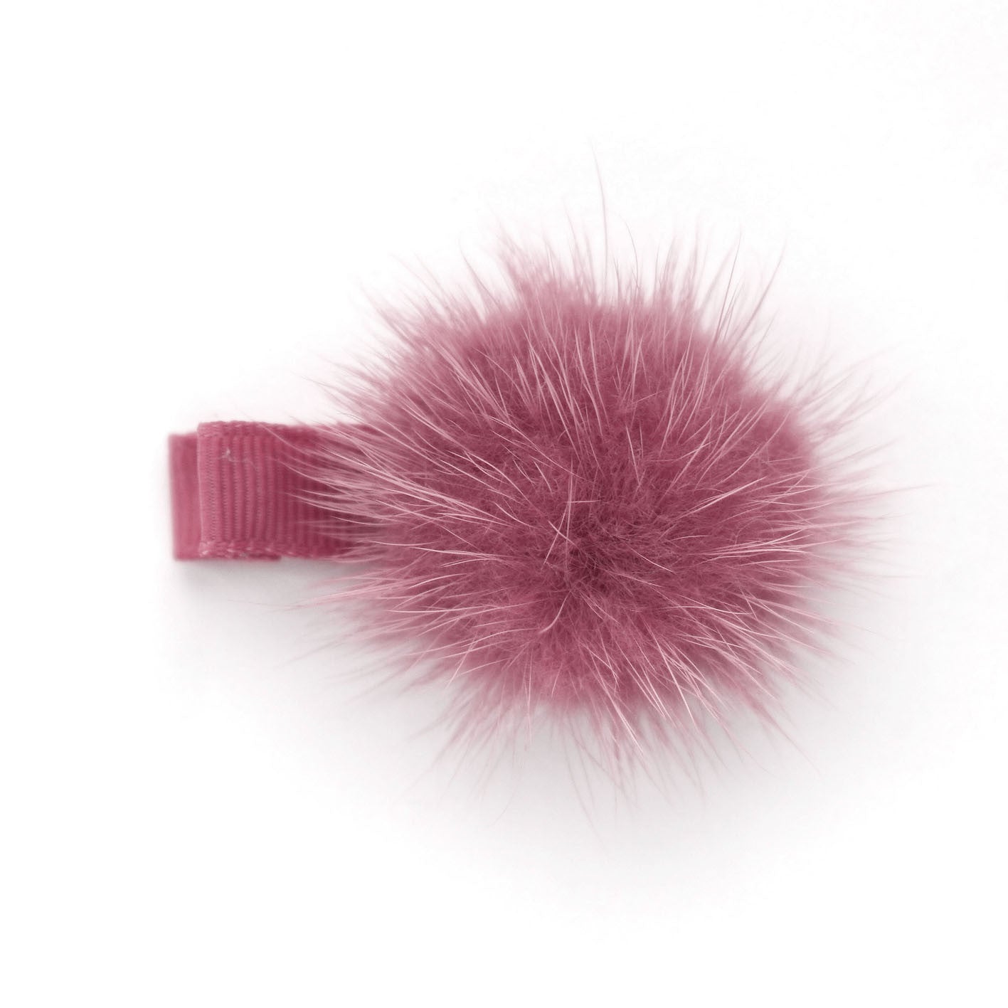 Dusty Coral Pom Pom Hair Clip