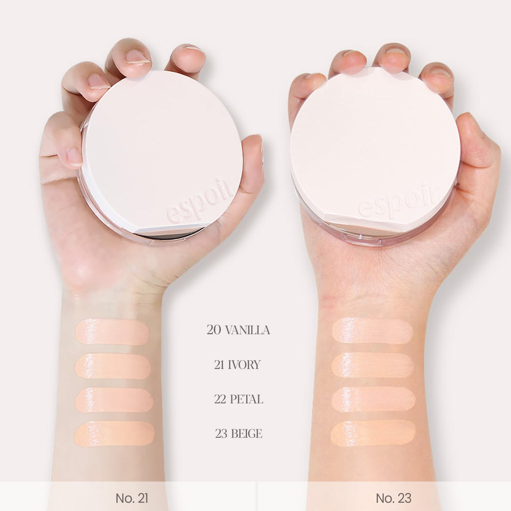 Espoir Be Glow Volume Cushion Foundation #22 Petal – Dewy Finish, Lightweight Hydration, Vegan Formula
