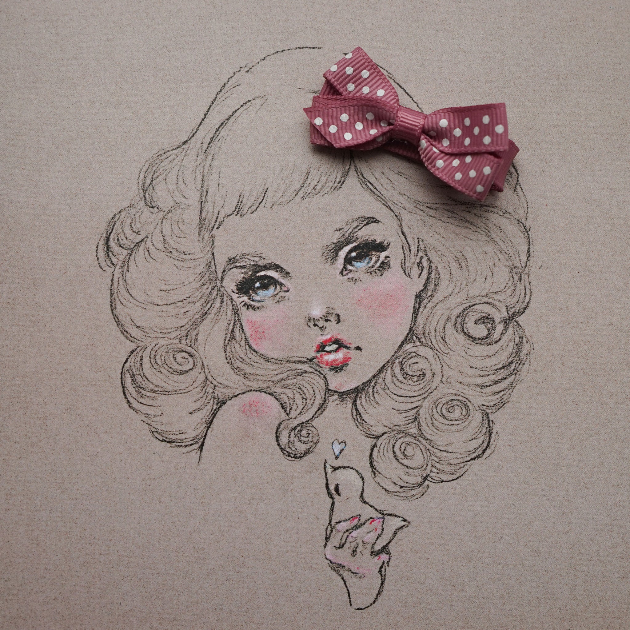Rosy Mauve Small Dot Clip Greeting Card