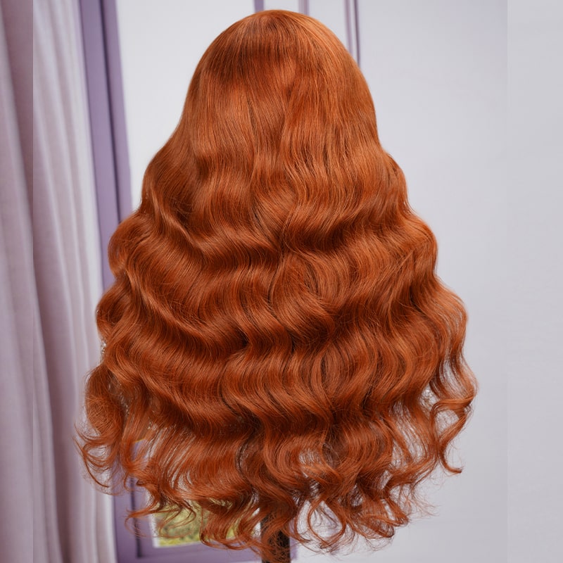 6x5 Wear Go #30 Copper Ginger Loose Body Wave Light Auburn 3D DOME Cap Wear Go C Part Glueless Mini Knots Pre-plucked Hair Pre-cut Lace Wig