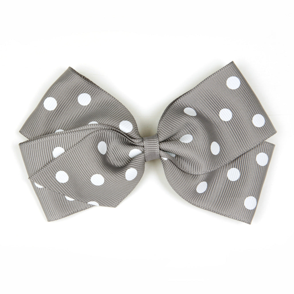 Large Silver Polka Dot Hair Clip