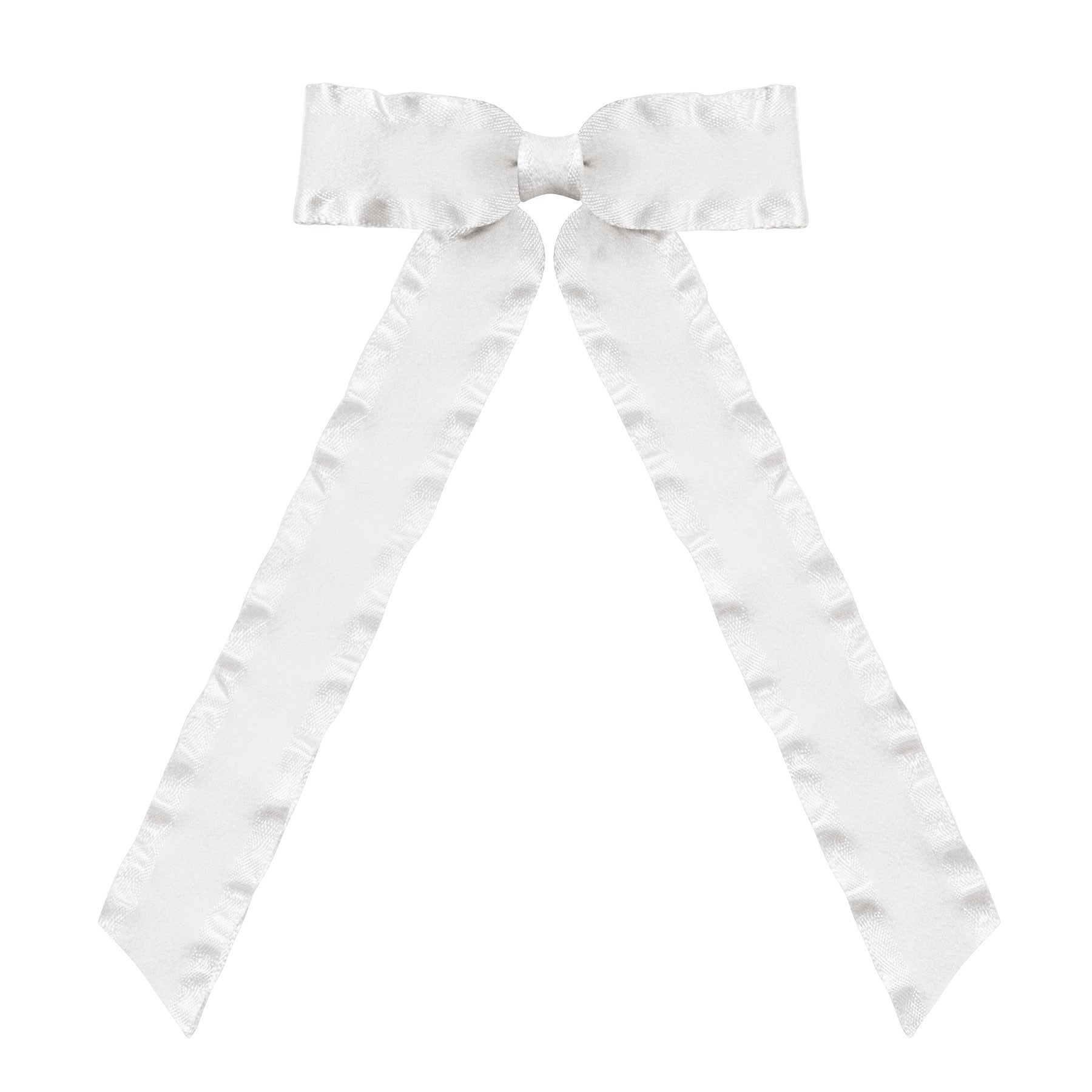 Off White Medium Long Tail Ruffle Hair Clips