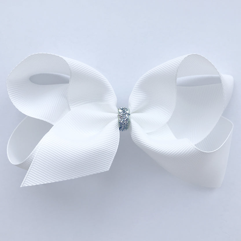 Large Off White Glitter Hair Clip