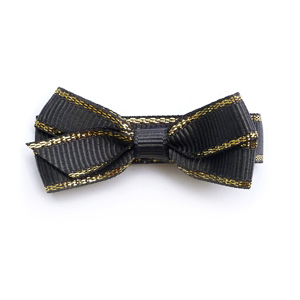 Small Charcoal Gold Edge Hair Clip