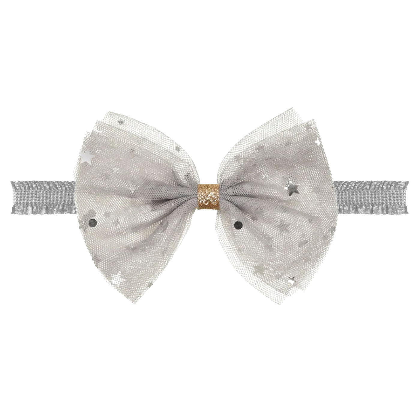 Large Silver Chiffon Baby Headband