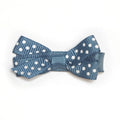 Small Antique Blue Polka Dot Hair Clip
