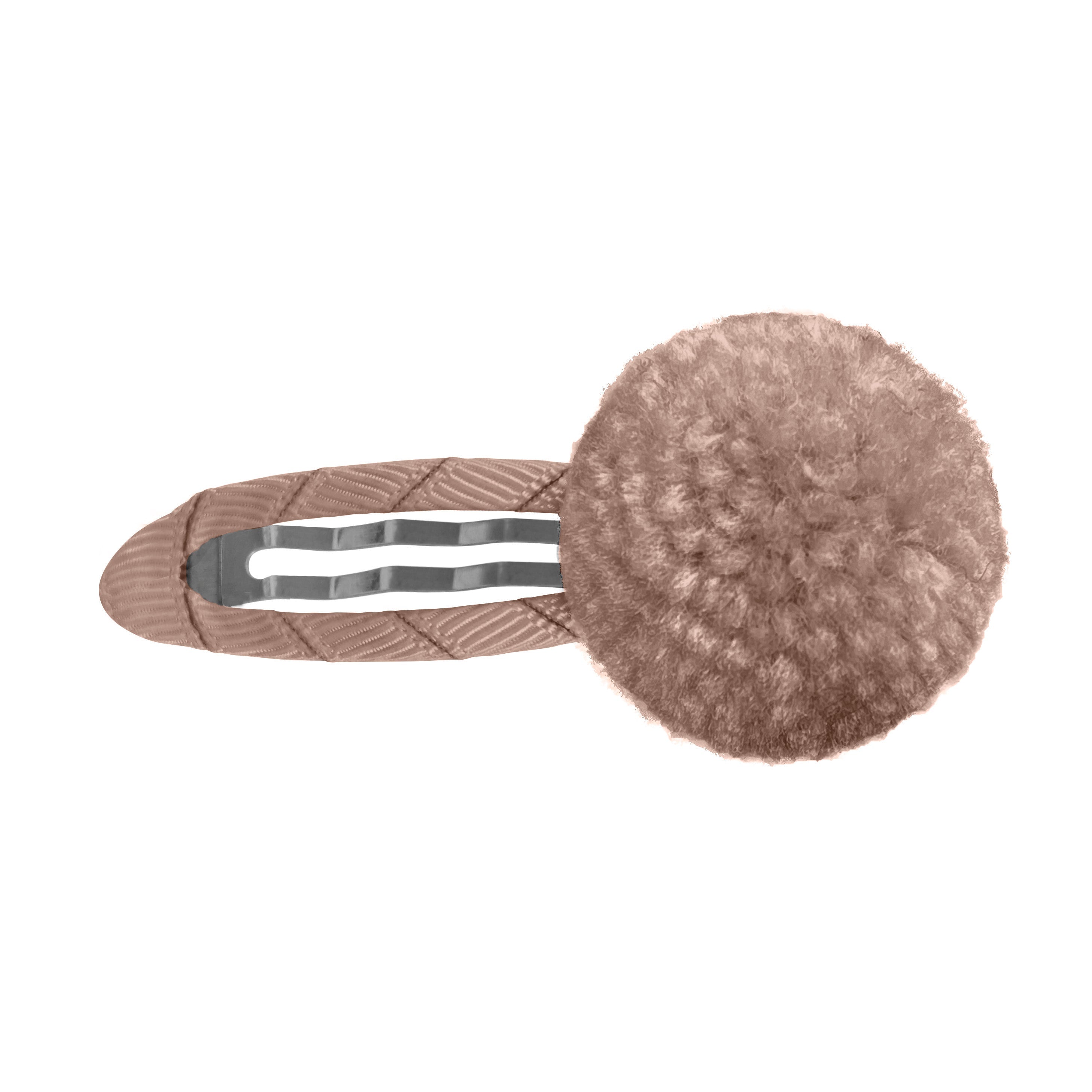 Antique Mauve Wool Pom Pom Hair Clip