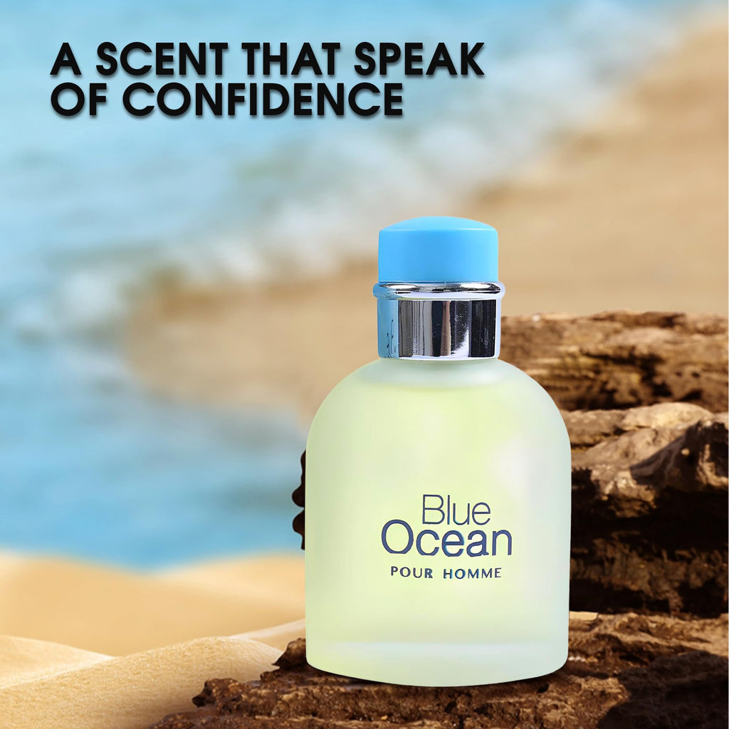 A CENTER Blue Ocean Men Cologne – Fresh Scent Eau de Toilette, 100ml