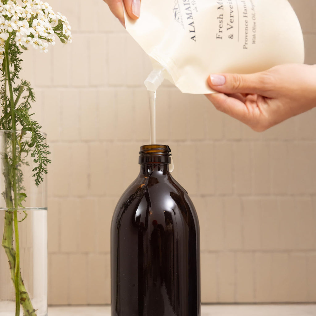 A LA MAISON Hand Soap Refill Pouch – White Tea & Rose | Eco-Friendly & Made in France