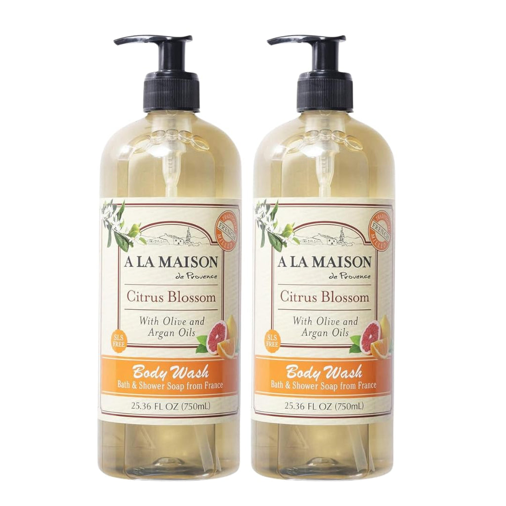 A LA MAISON Citrus Blossom Body Wash – 2x25.36oz, Made in France