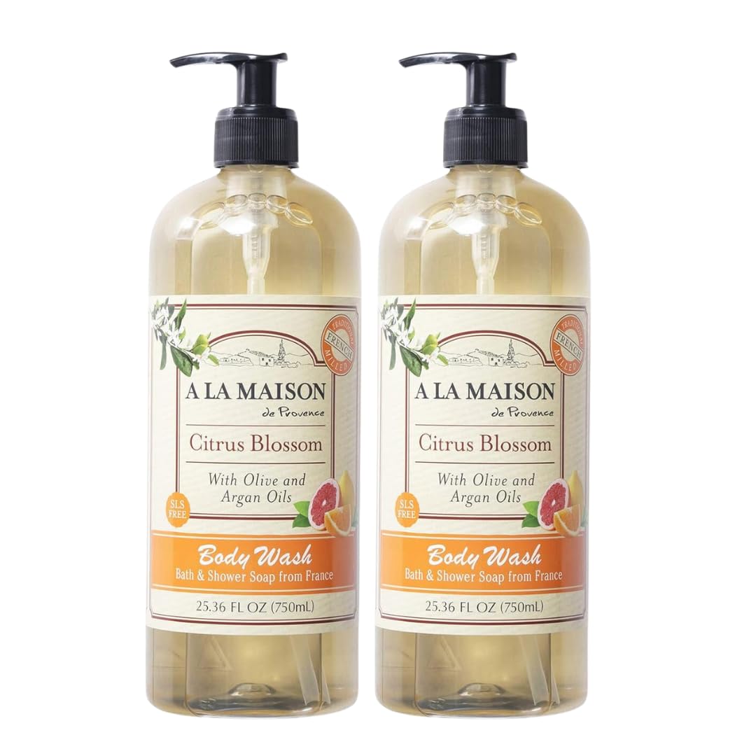 A LA MAISON Citrus Blossom Body Wash – 2x25.36oz, Made in France