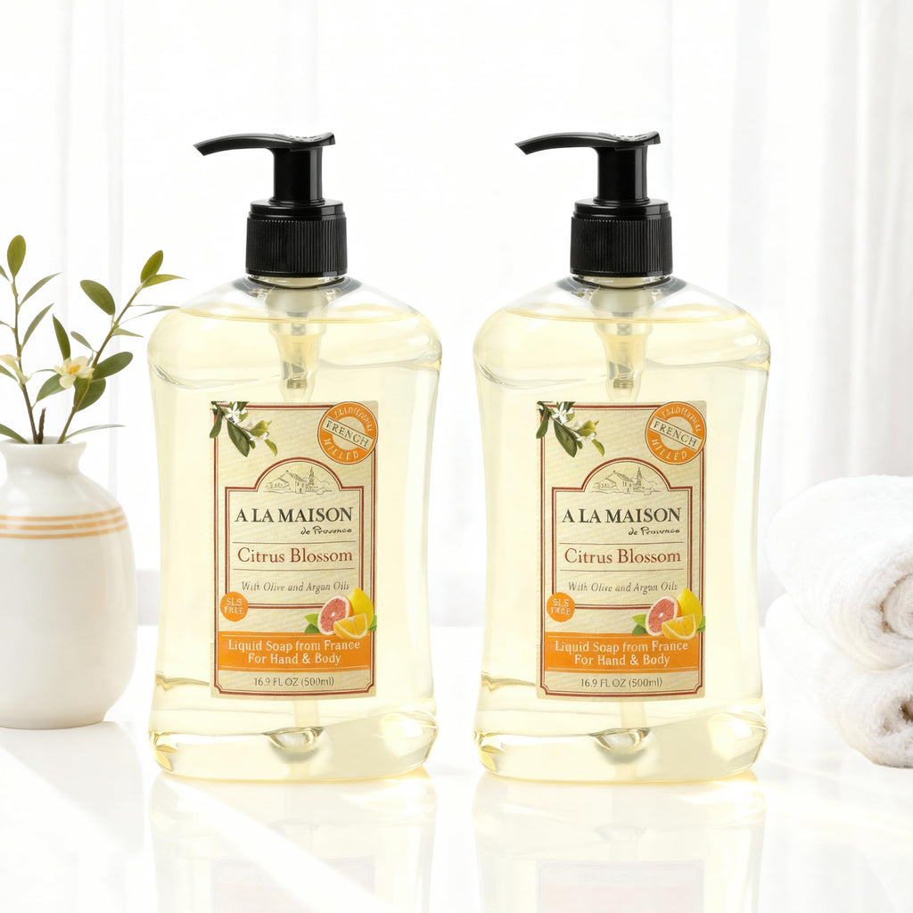 A LA MAISON French Citrus Blossom Hand Soap – Plant-Based, Vegan & Biodegradable (6 x 16.9 oz)