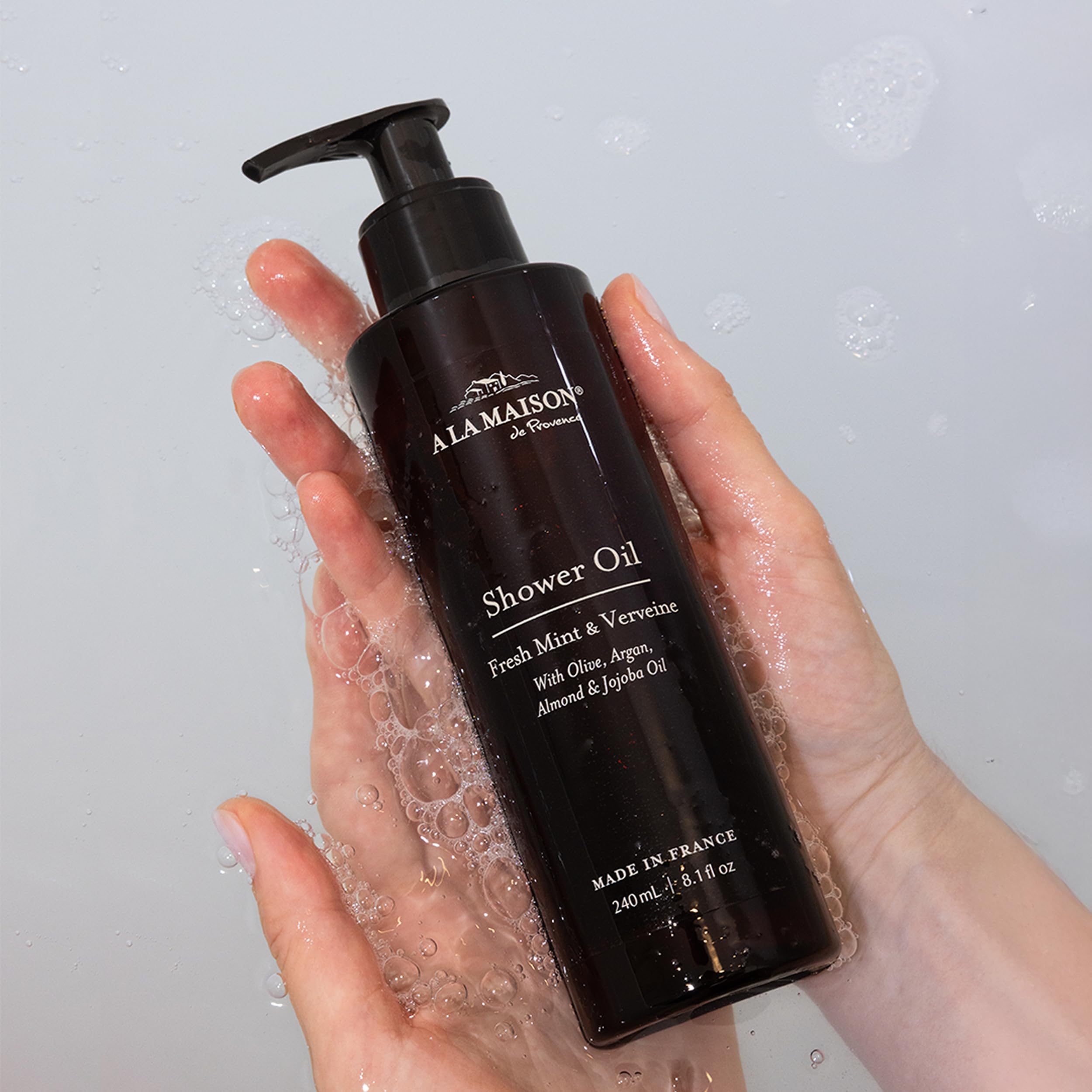 A LA MAISON Cleansing Shower Oil – White Tea & Rose | Hydrating, Oil-to-Lather Cleanser