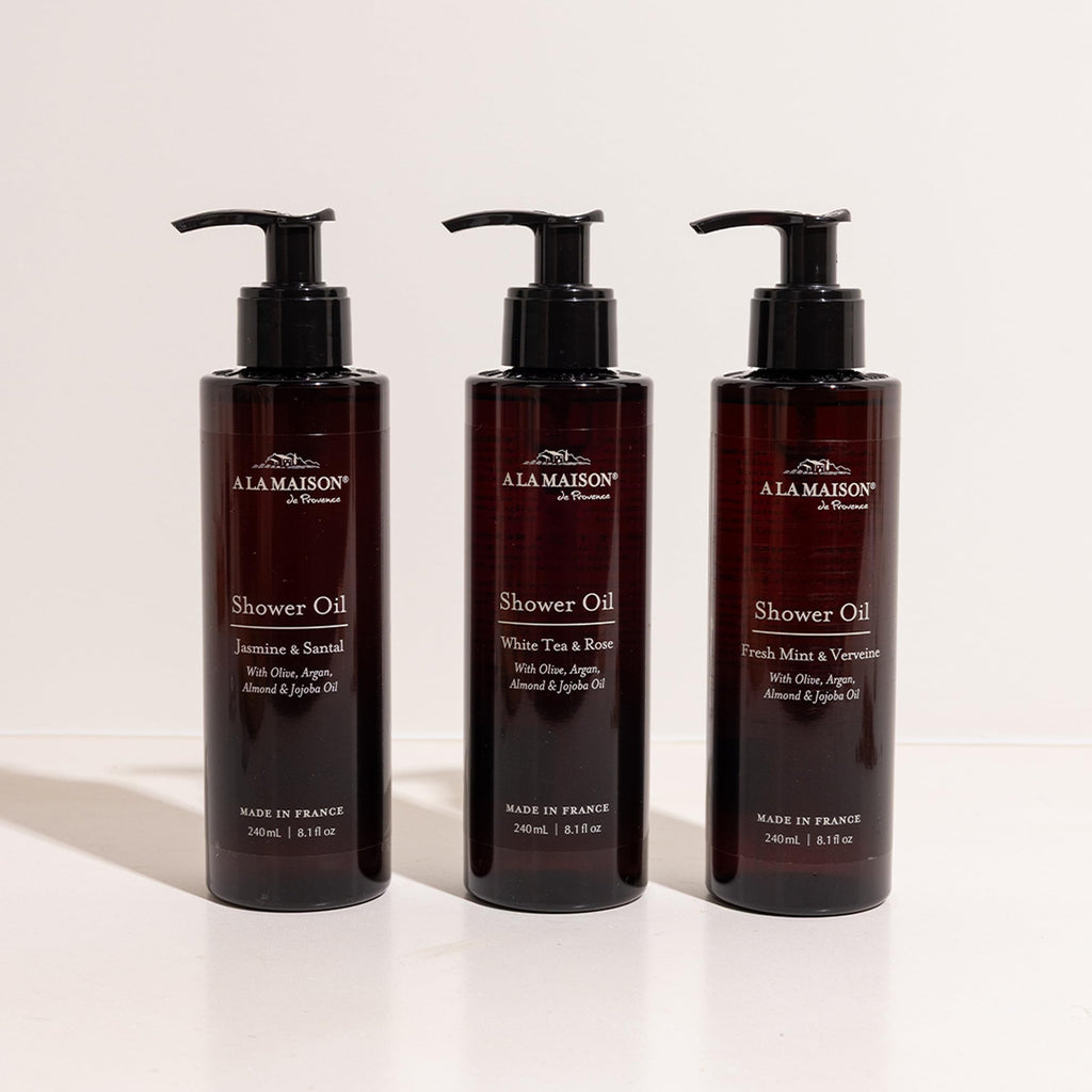 A LA MAISON Cleansing Shower Oil – White Tea & Rose | Hydrating, Oil-to-Lather Cleanser