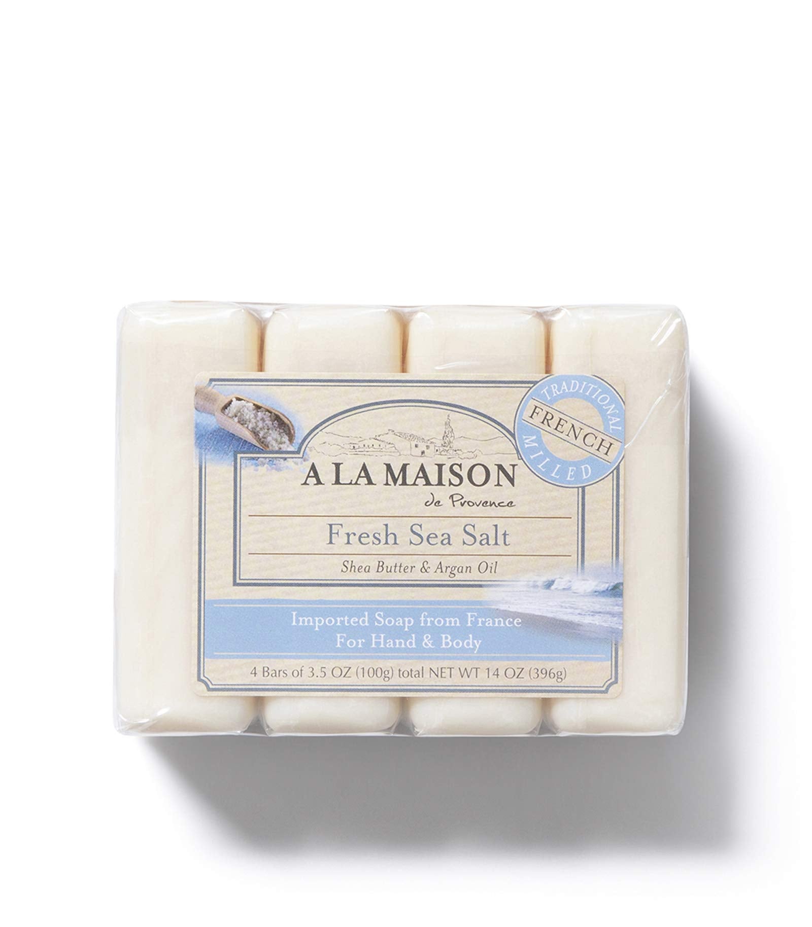 A LA MAISON Fresh Sea Salt Bar Soap – Triple Milled, Vegan & Biodegradable | 12 Bars x 3.5 oz