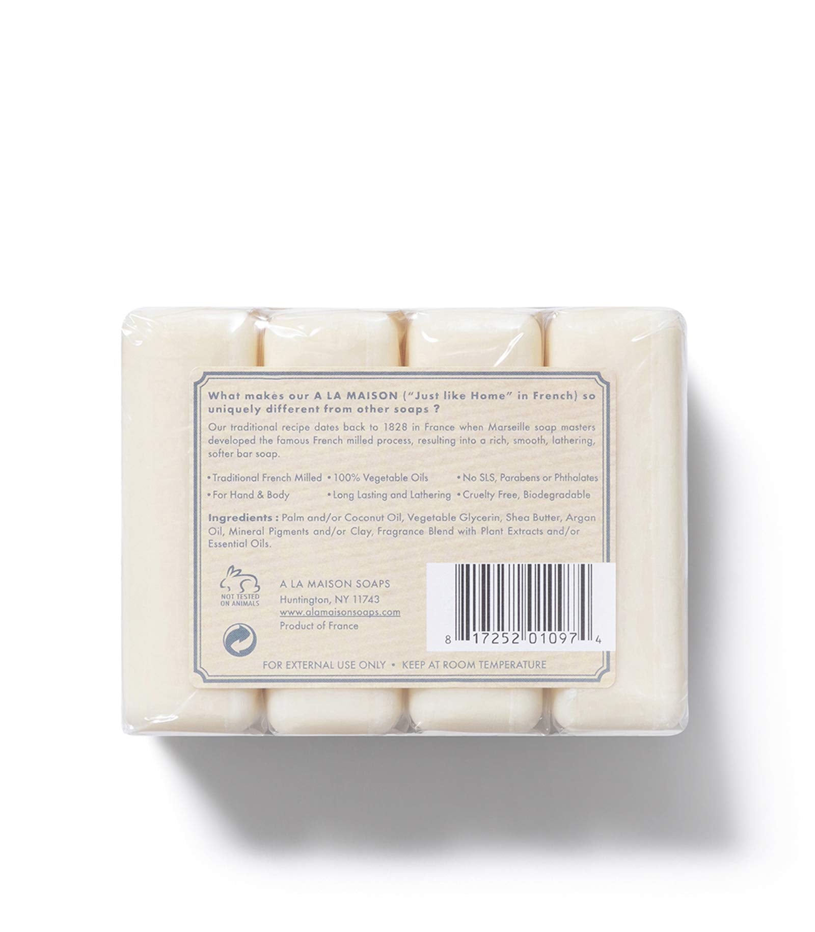 A LA MAISON Fresh Sea Salt Bar Soap – Triple Milled, Vegan & Biodegradable | 12 Bars x 3.5 oz