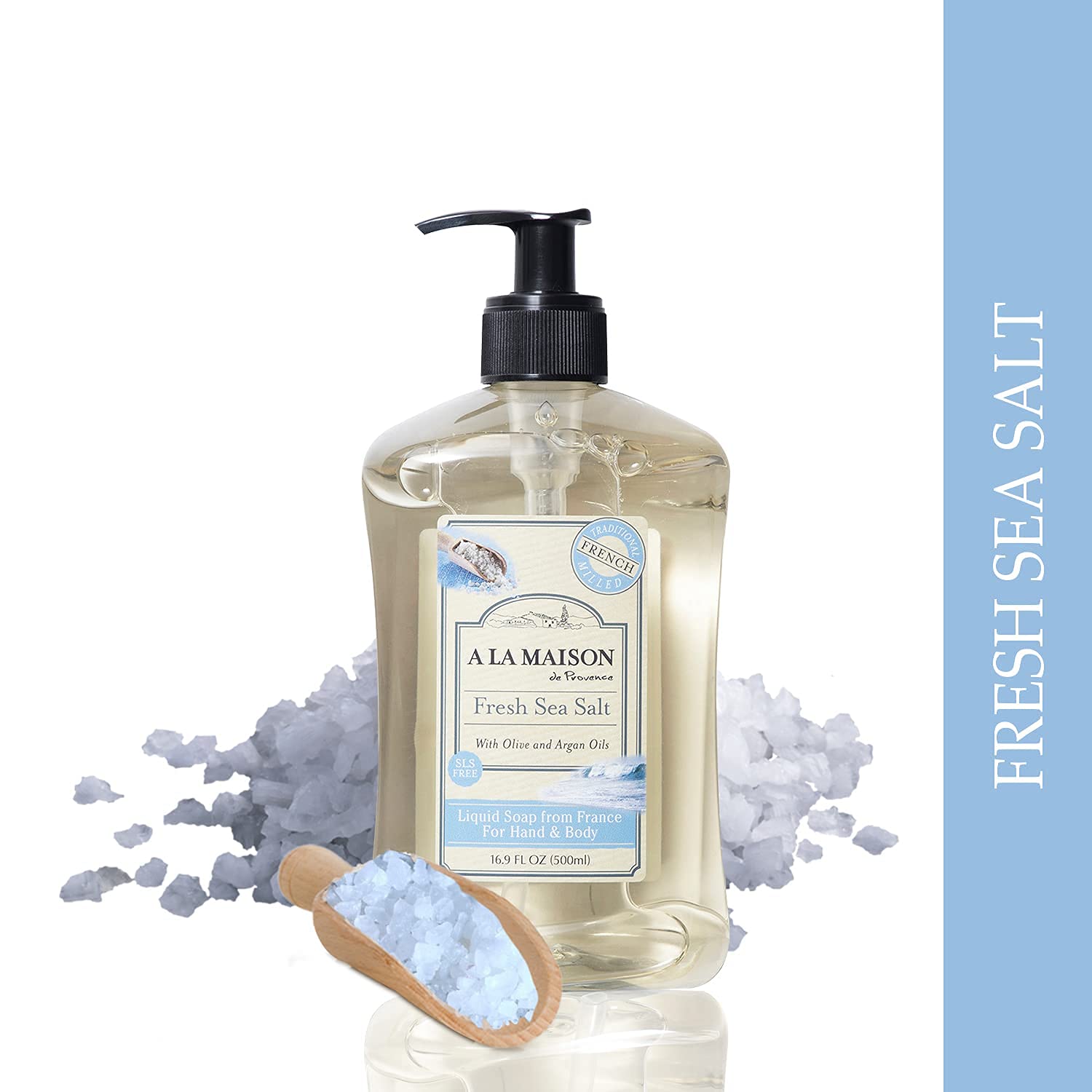 A LA MAISON French Liquid Hand Soap – Fresh Sea Salt (6-Pack, 16.9 oz) | Plant-Based, Vegan, Cruelty-Free