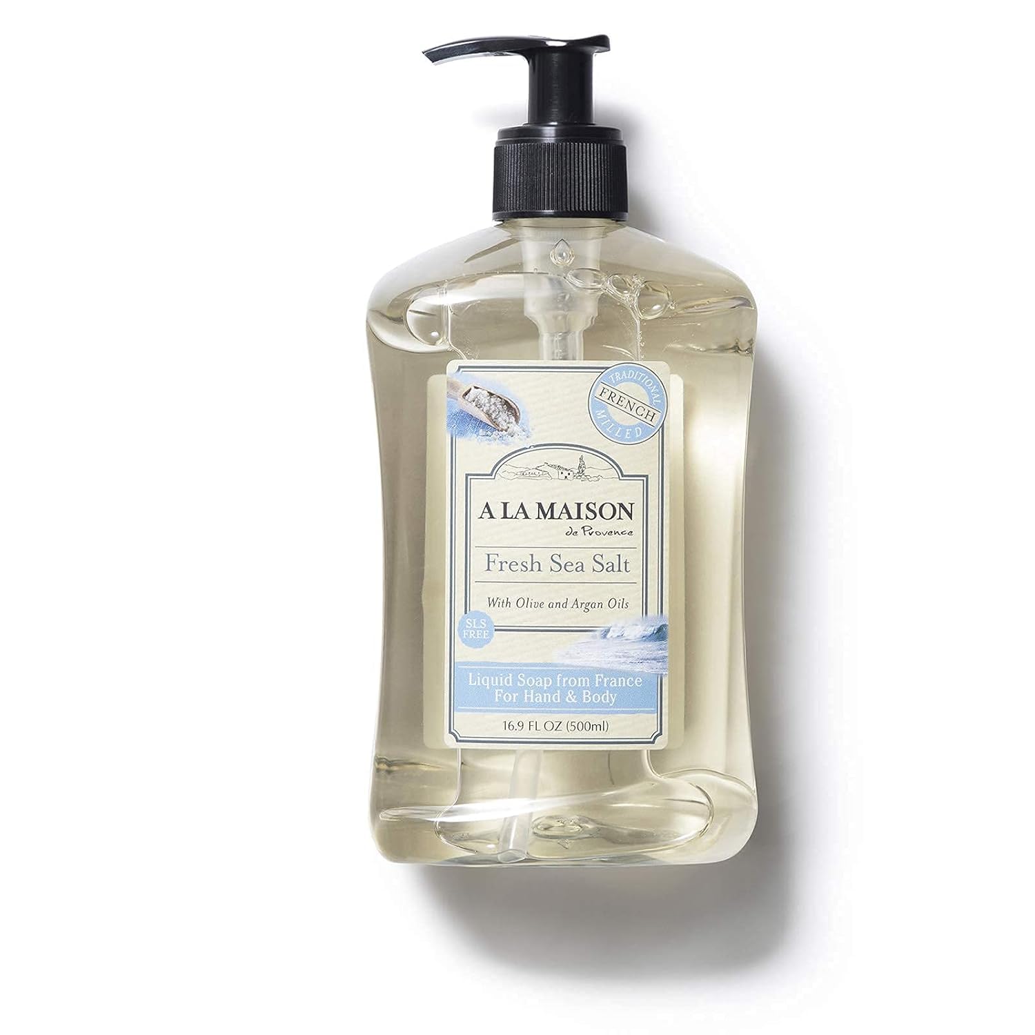 A LA MAISON French Liquid Hand Soap – Fresh Sea Salt (6-Pack, 16.9 oz) | Plant-Based, Vegan, Cruelty-Free