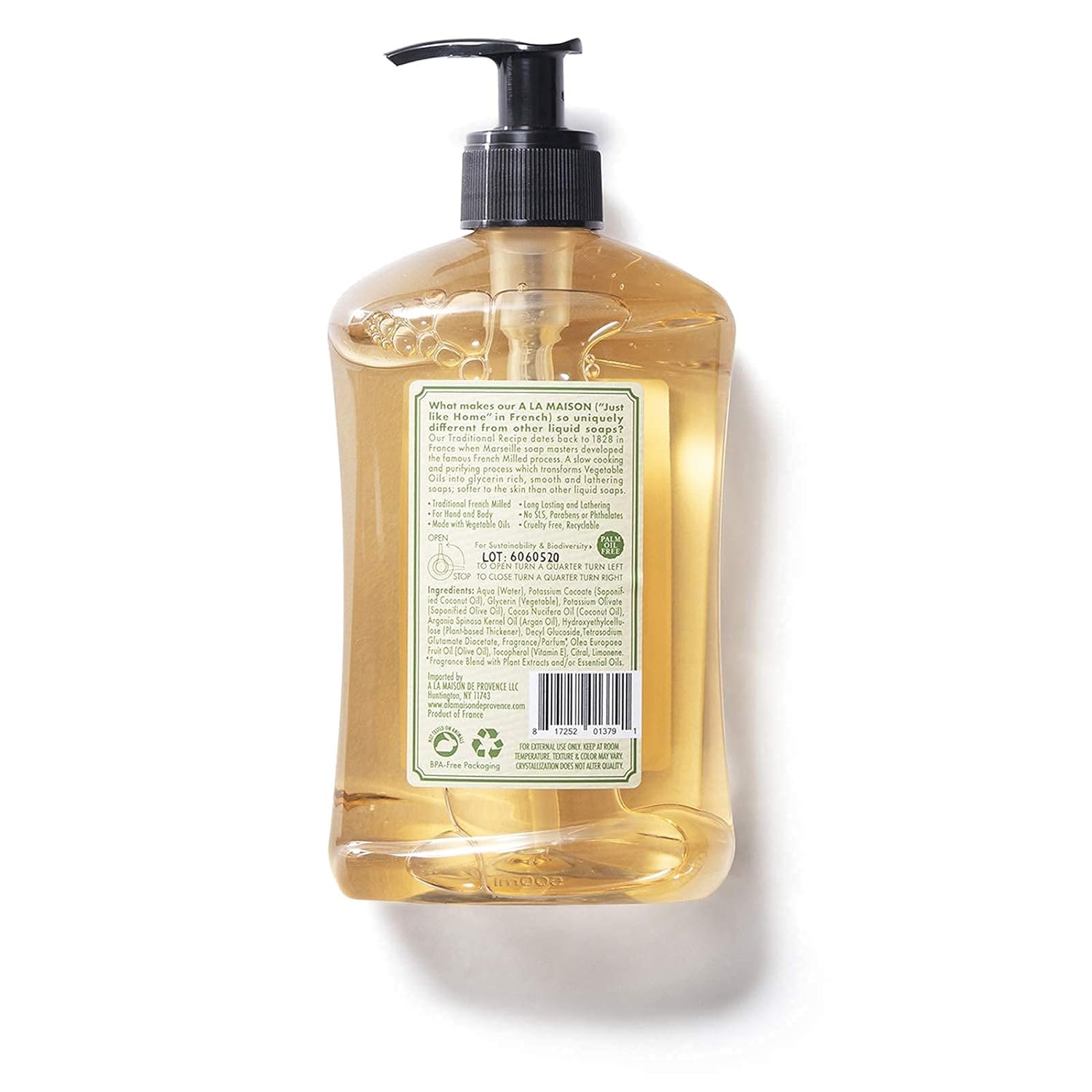 A LA MAISON Provence Lemon Liquid Hand Soap 16.9 oz (6 Pack) – Plant-Based, Vegan, Cruelty-Free, Alcohol & Paraben Free