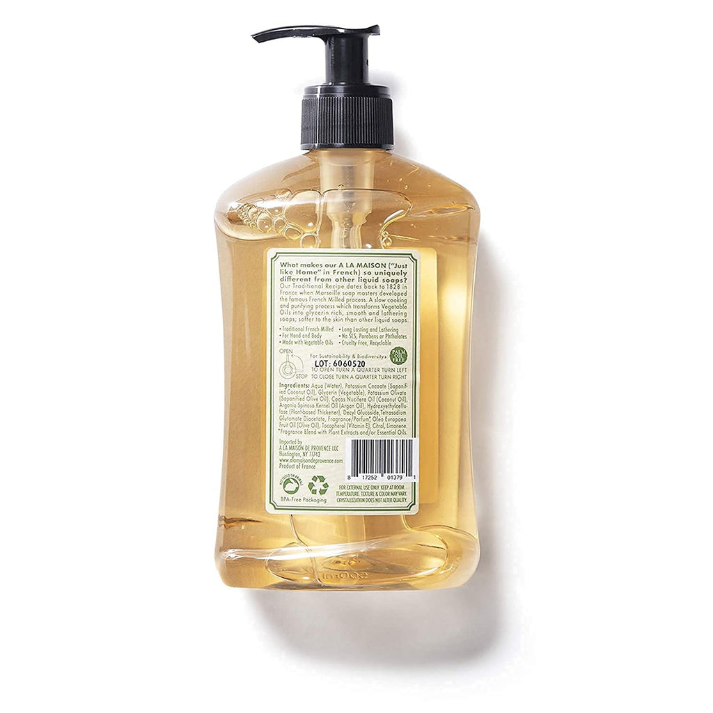 A LA MAISON Provence Lemon Hand Soap – Triple French Milled, 16.9 oz Bottle (2 Pack)
