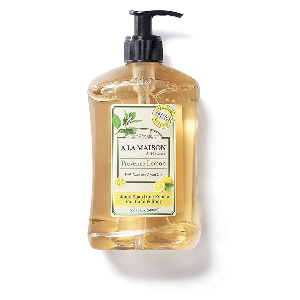 A LA MAISON Provence Lemon Hand Soap – Triple French Milled, 16.9 oz Bottle (2 Pack)