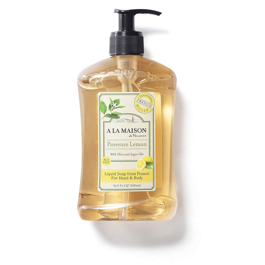 A LA MAISON Provence Lemon Liquid Hand Soap 16.9 oz (6 Pack) – Plant-Based, Vegan, Cruelty-Free, Alcohol & Paraben Free