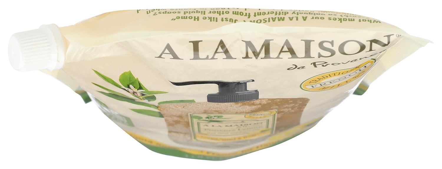 A La Maison Provence Lemon Liquid Hand Soap Refill – Natural, Plant-Based, Essential Oils, 2-Pack 33.8 oz