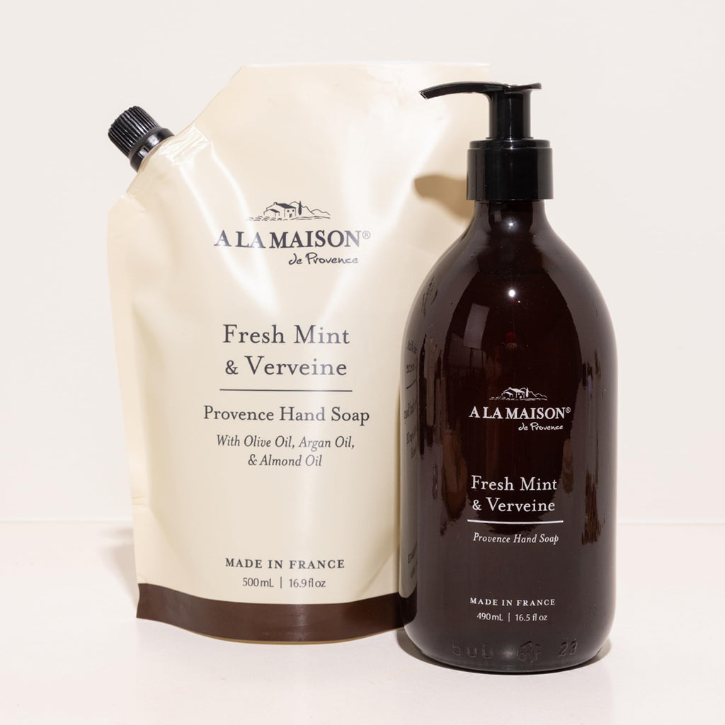 A LA MAISON Hand Soap Refill Pouch – Fresh Mint & Verveine | Eco-Friendly, Plant-Based, Made in France