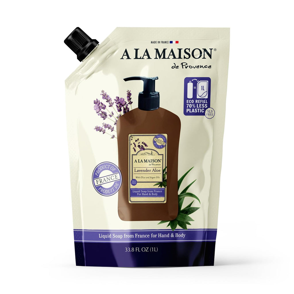 A LA MAISON Lavender Aloe Refill – French Liquid Hand Soap (Vegan, Cruelty-Free)