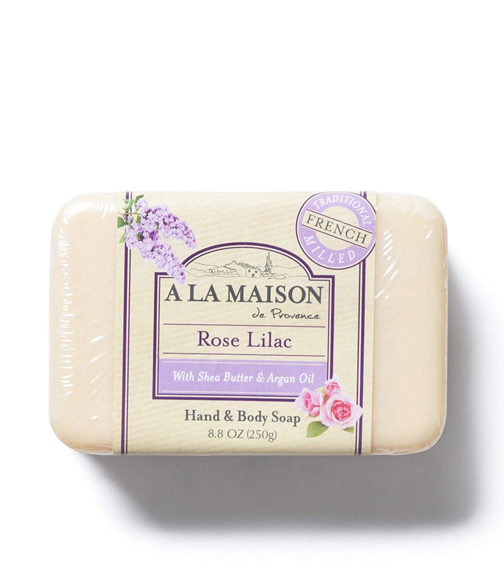 A LA MAISON Rose Lilac Bar Soap – Triple French Milled Natural Hand Soap (8.8 oz)
