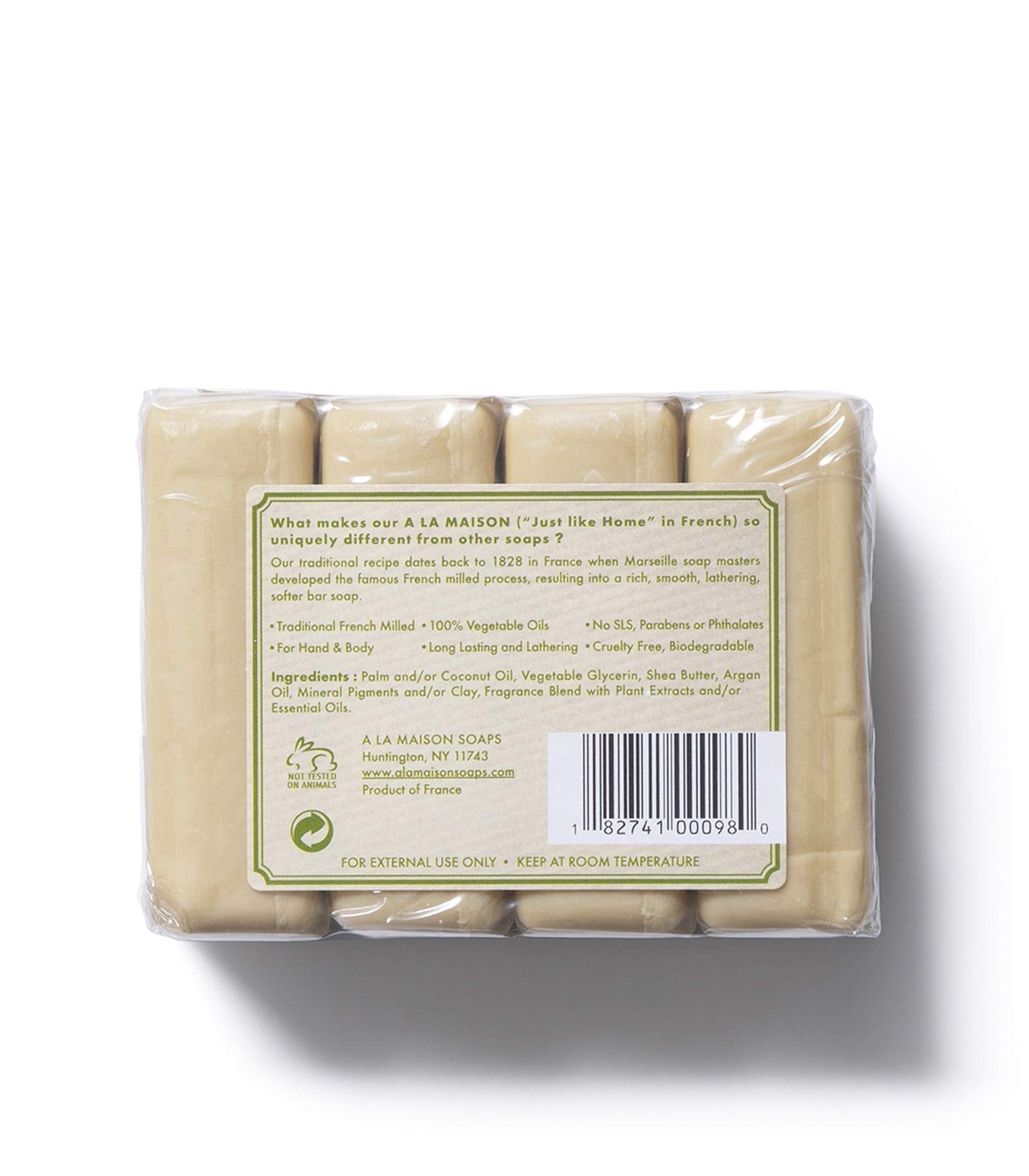 A LA MAISON Rosemary Mint Bar Soap – Triple French Milled Moisturizing Hand Soap (4 Bars, 3.5 oz each)