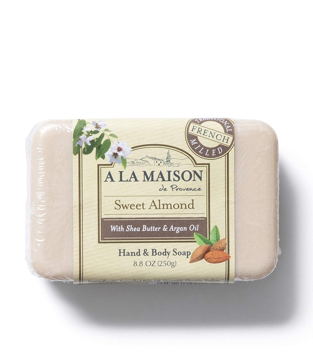 A LA MAISON Triple French Milled Bar Soap – Sweet Almond, 8.8 oz (3 Bars)