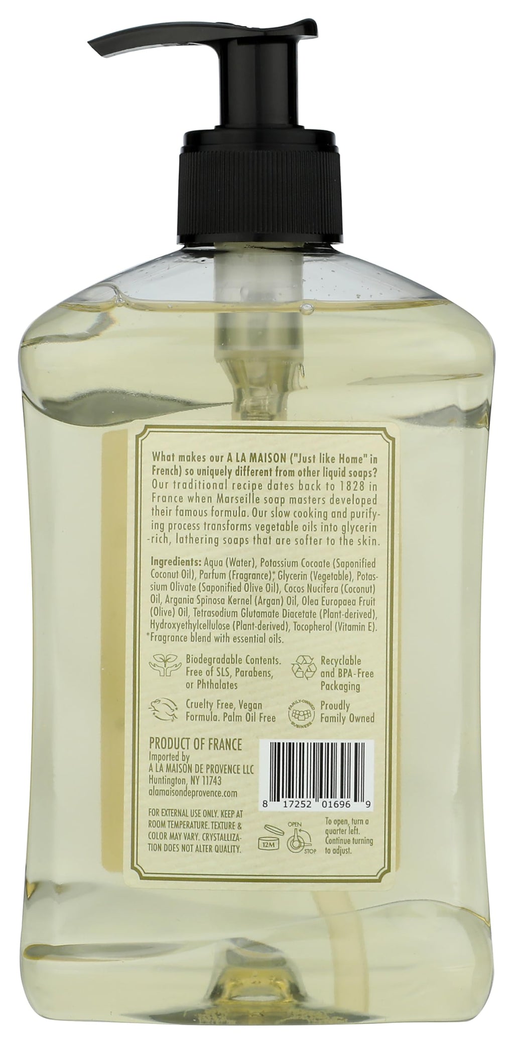 A LA MAISON White Ginger Hand Wash – Plant-Based, Vegan, Cruelty-Free, Made in France | 16.9 Fl Oz