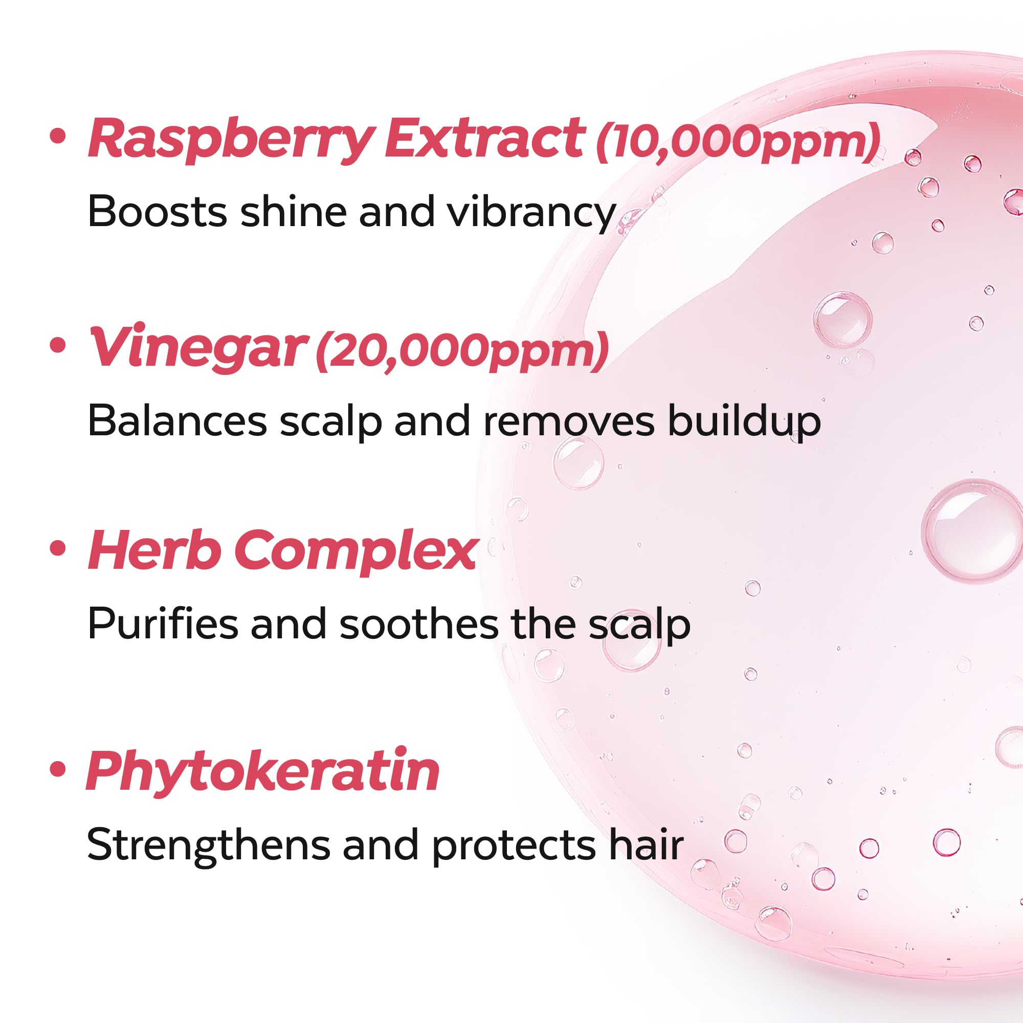 A'PIEU Raspberry Hair Vinegar Refill — Deep Scalp Detox and pH-Balanced Rinse for Oily Hair