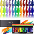 ABAC 24-Color Solid Gel Nail Polish Kit – Rainbow Ombre, HEMA-FREE, LED Cure