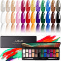 ABAC 24-Color Solid Gel Nail Polish Kit – Hema-Free, No-Spill Pro Brush