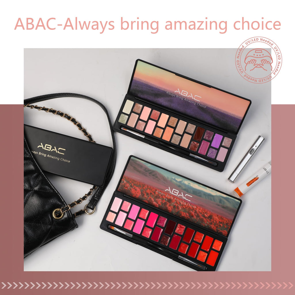 ABAC Solid Gel Nail Polish Kit – 24 Colors, Ombre & Pat Paint Art, Hema-Free, Soak-Off Gel