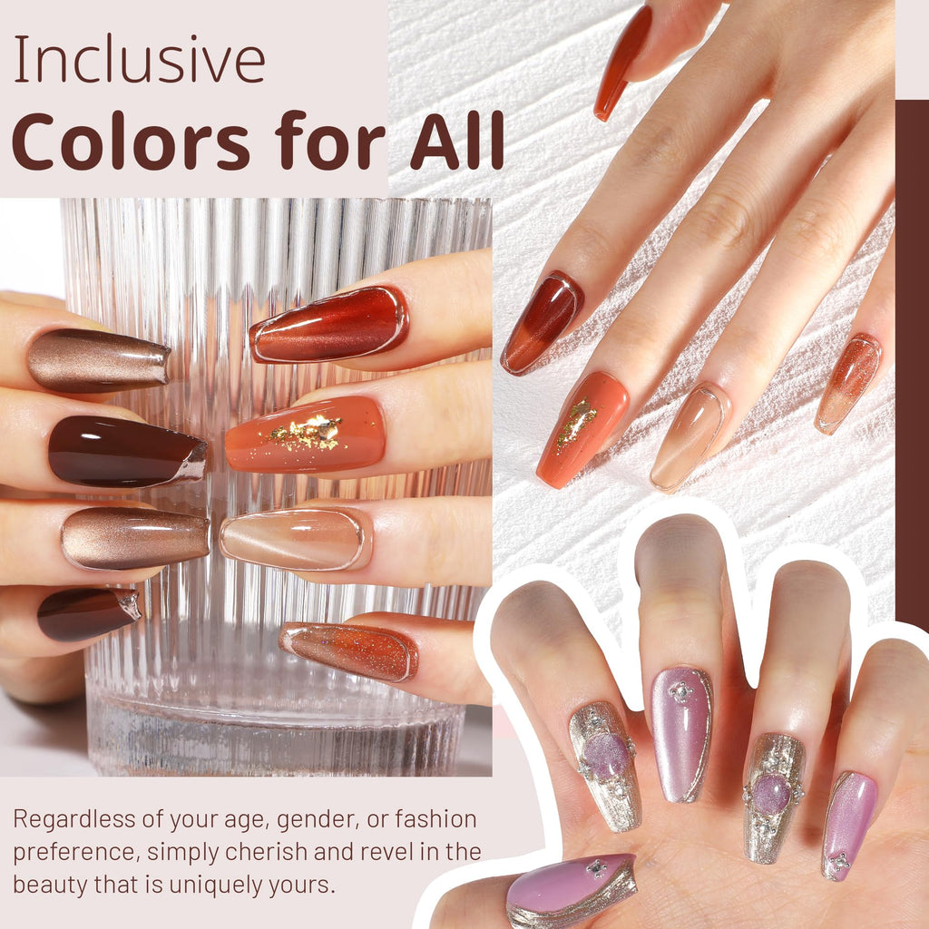 ABAC Solid Cat Eye Gel Polish Palette – HEMA-Free, 24 Colors, Pro Magnet & Brush, LED/UV Ready