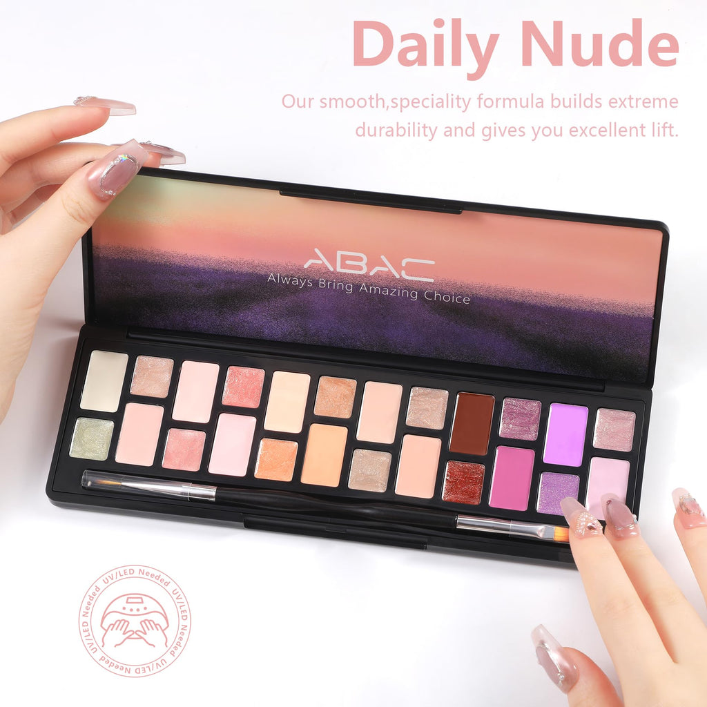 ABAC Solid Gel Nail Polish Kit – 24 Colors, Ombre & Pat Paint Art, Hema-Free, Soak-Off Gel