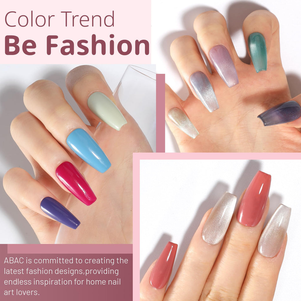 ABAC Solid Cat Eye Gel Nail Polish Palette — 24 HEMA-Free Colors with Brush & Magnet
