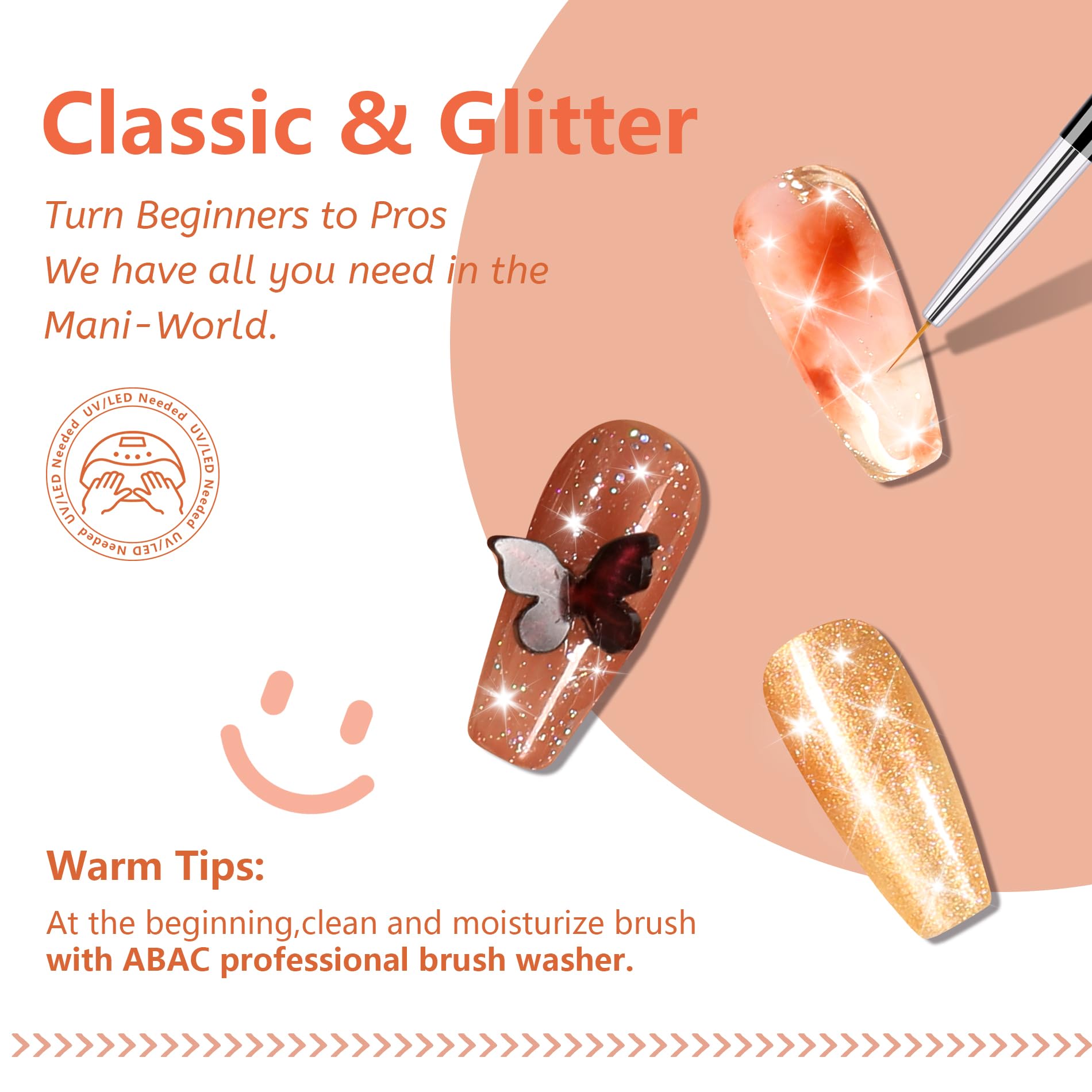 ABAC Fall & Winter Solid Gel Nail Polish Set – 24 Hema-Free Colors + Pro Brush