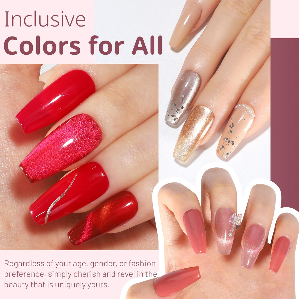 ABAC Solid Cat Eye Gel Nail Polish Palette — 24 HEMA-Free Colors with Brush & Magnet