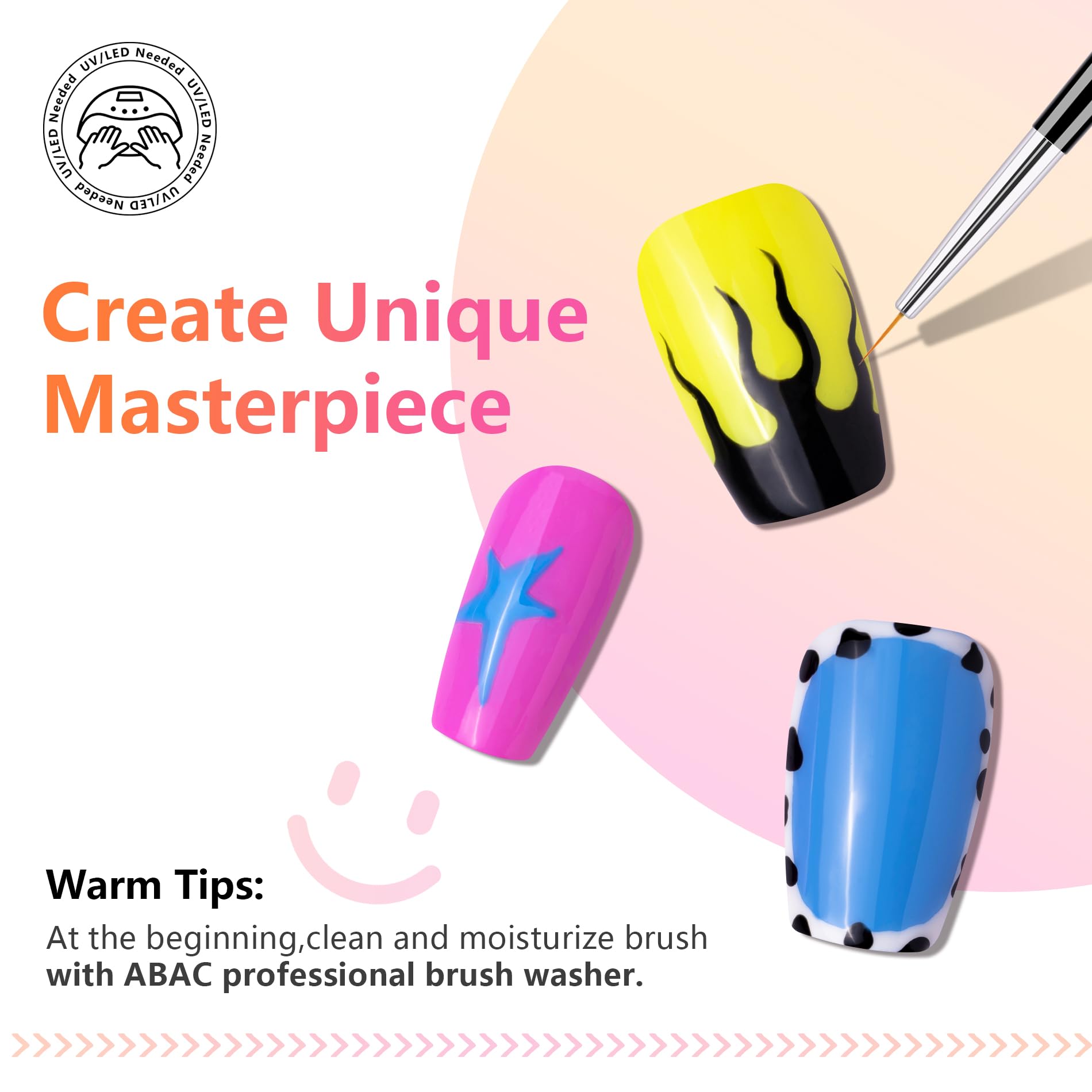 ABAC 24-Color Solid Gel Nail Polish Kit – Rainbow Ombre, HEMA-FREE, LED Cure