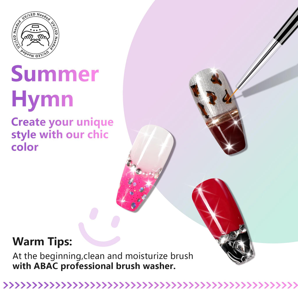 ABAC 24-Color Hema-Free Solid Gel Polish Kit | Ombre & Pat Paint Nails