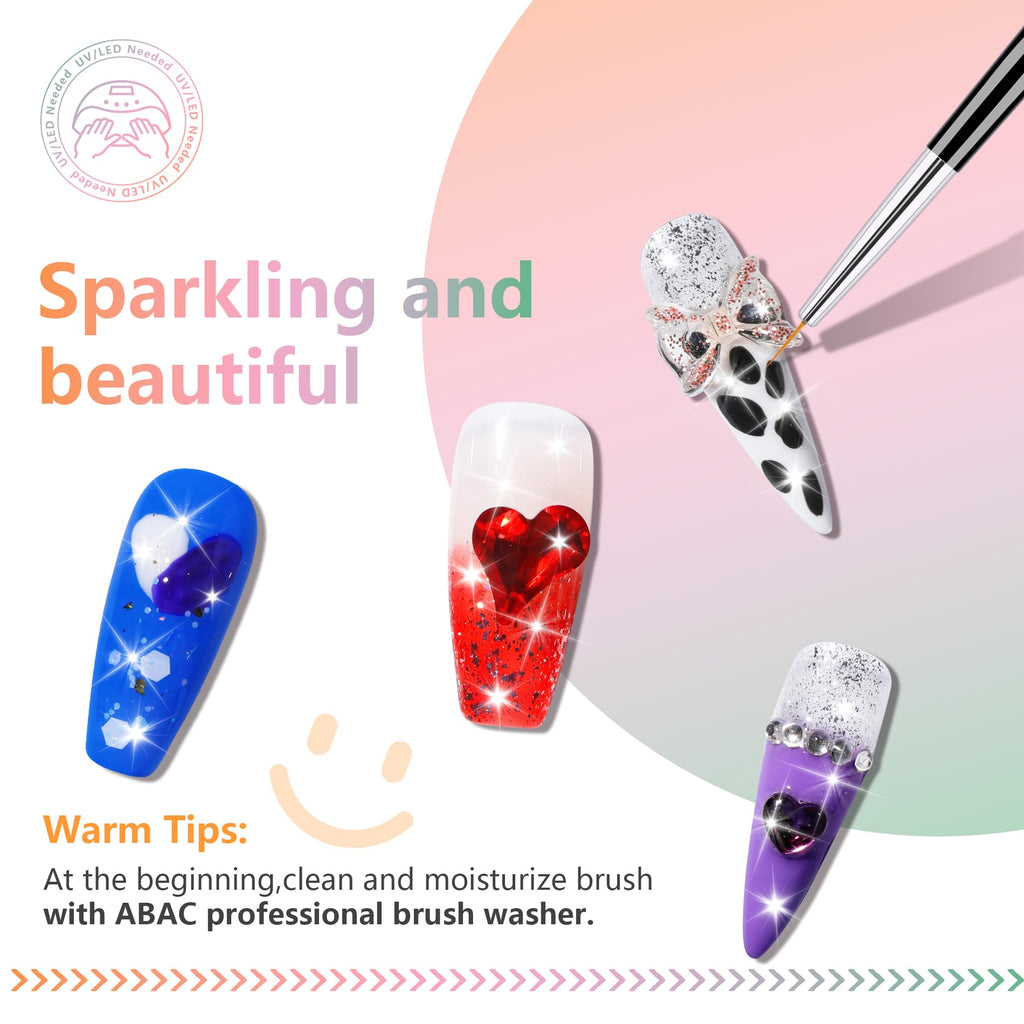 ABAC 24-Color Solid Gel Nail Polish Kit – Hema-Free, No-Spill Pro Brush