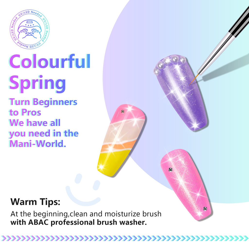 ABAC 24 Color Solid Gel Nail Polish Kit – HEMA-FREE, No-Spill Rainbow Shades with Pro Brush