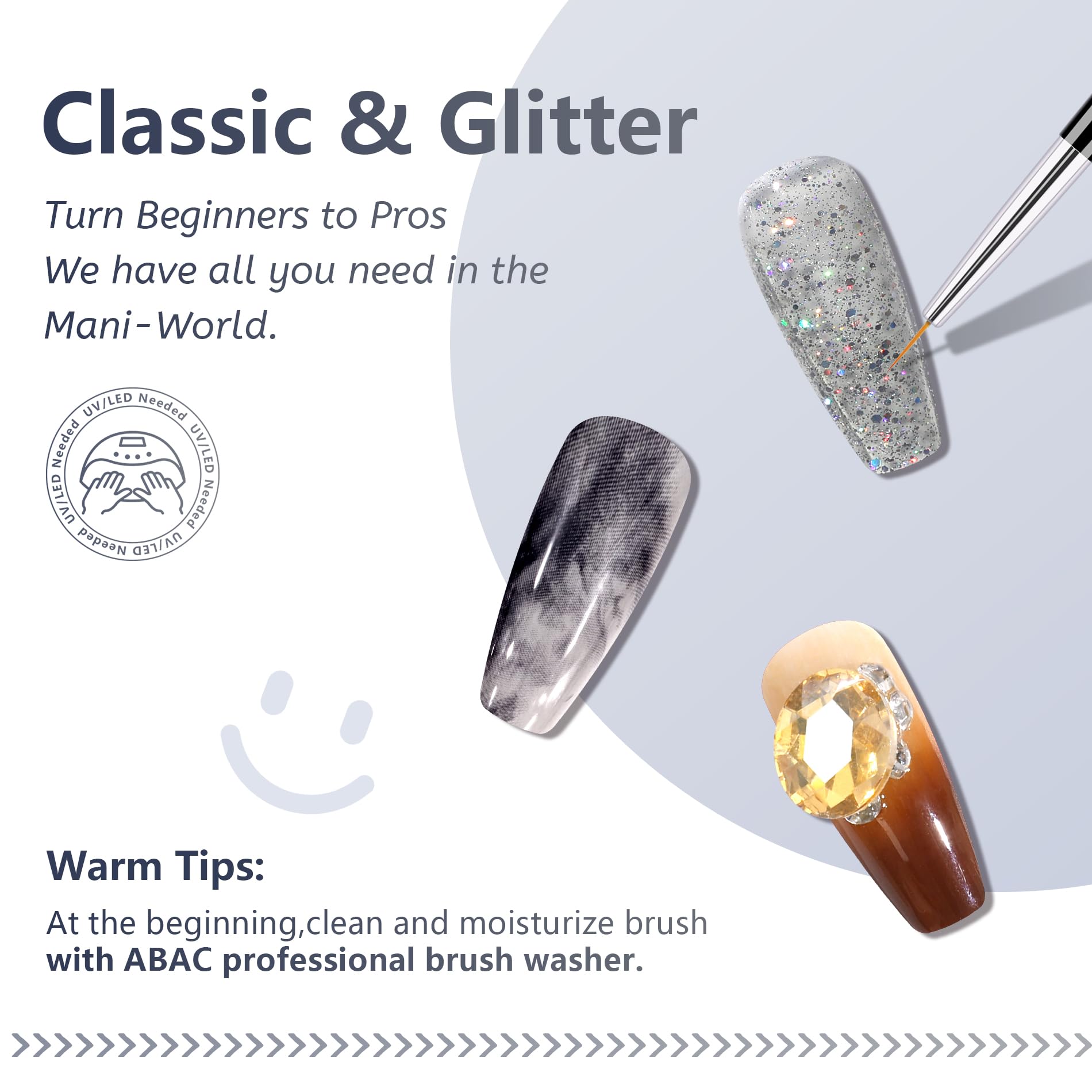 ABAC Fall & Winter Solid Gel Polish Set – Ombre & Pat Paint, Pro Brush
