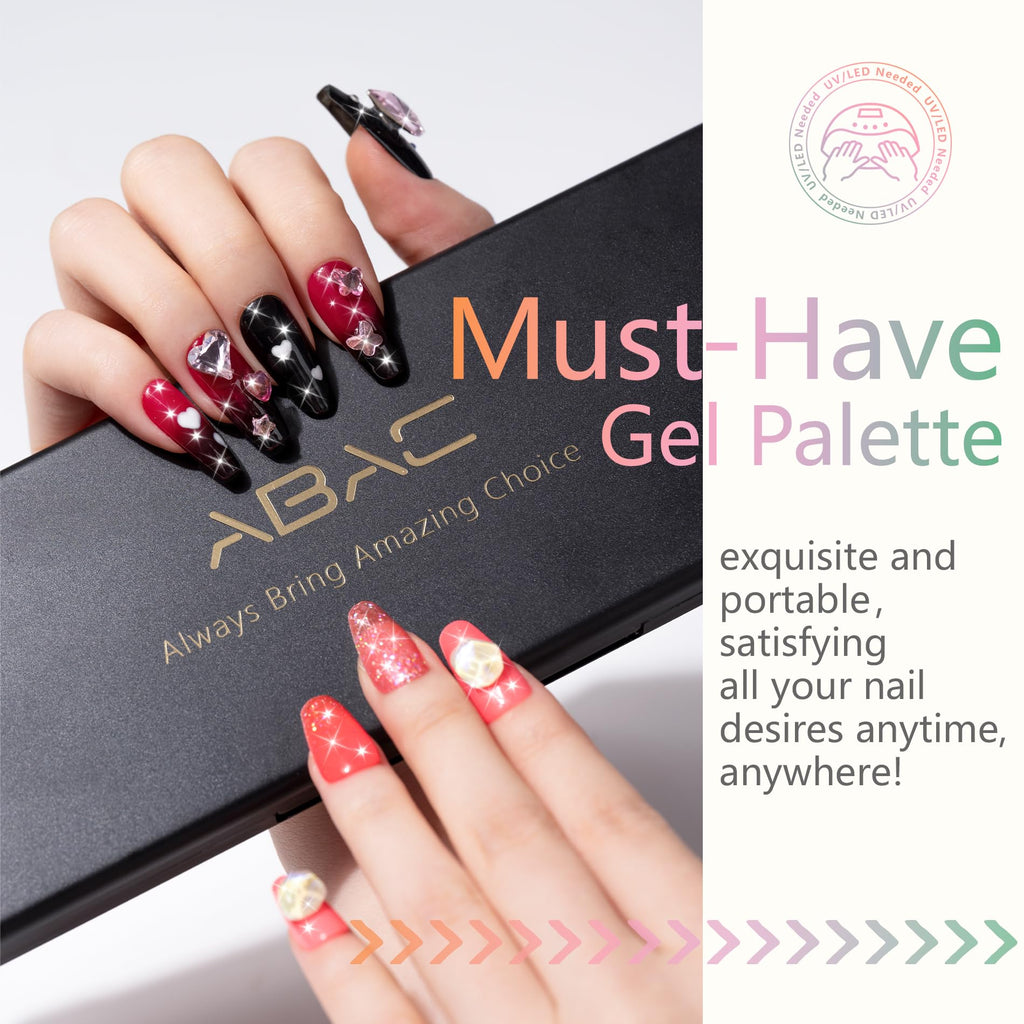 ABAC 24-Color Solid Gel Nail Polish Kit – Hema-Free, No-Spill Pro Brush
